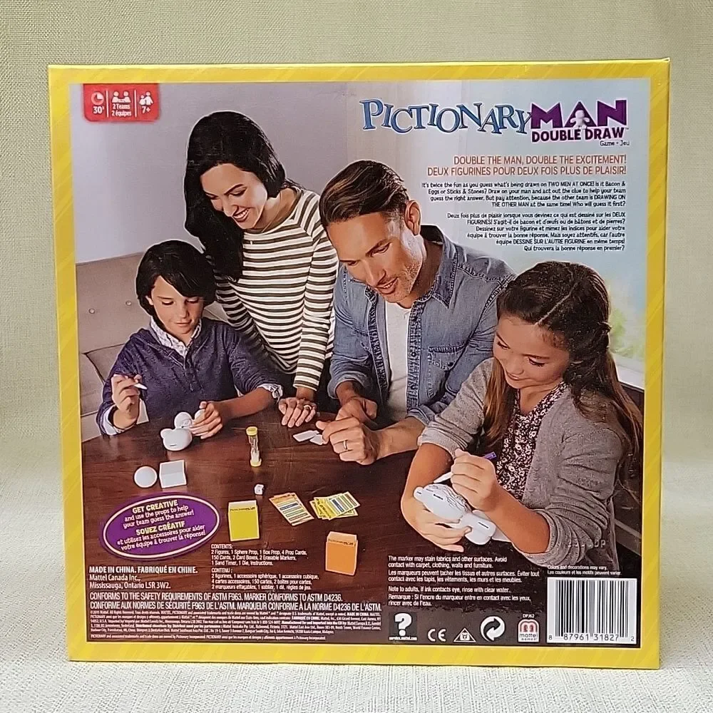 ‎Mattel PICTIONARY MAN DOUBLE DRAW GAME 2 Teams Age 7+